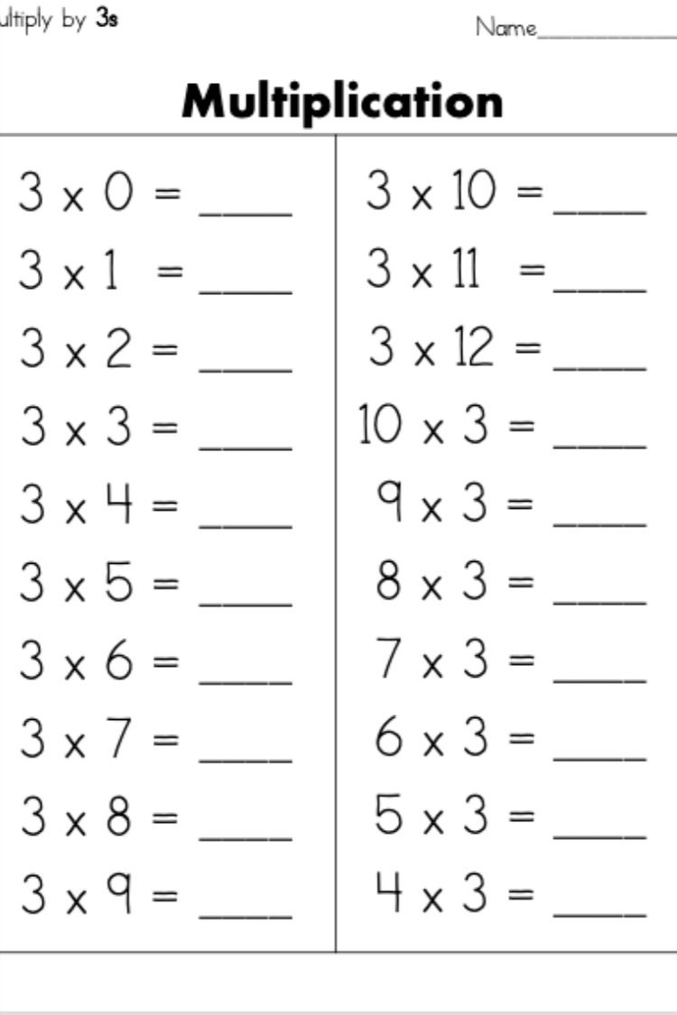 30 3Rd Grade Multiplication Worksheets Free