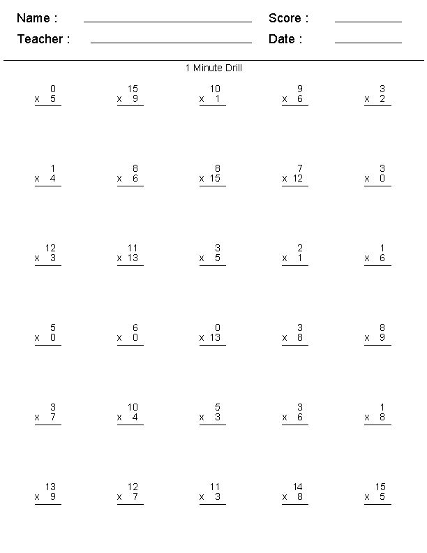 30 3Rd Grade Multiplication Worksheets Free