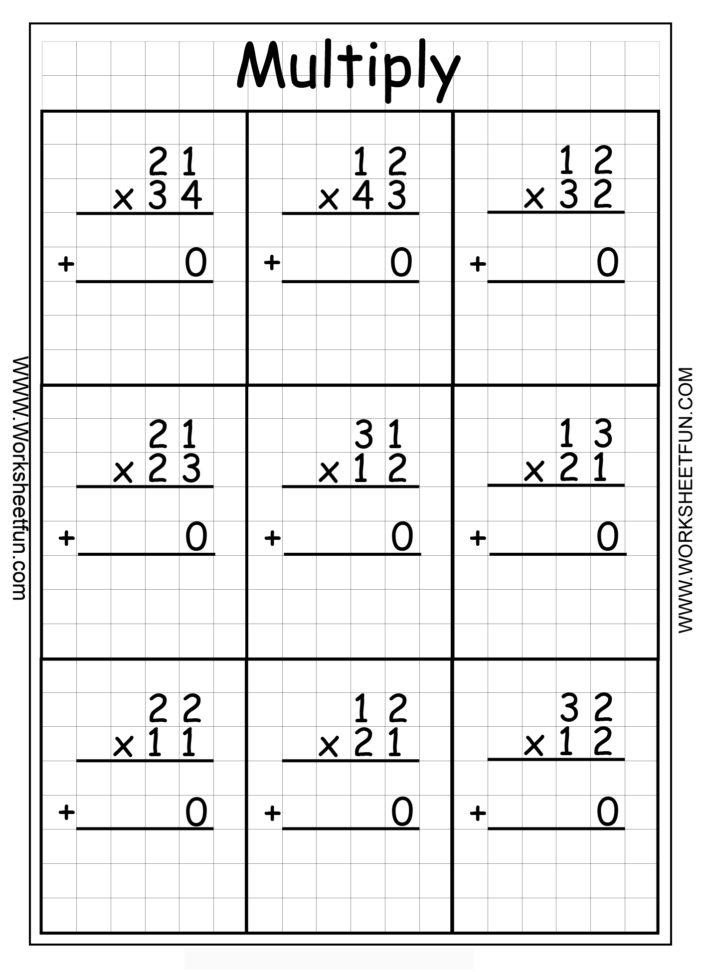 30 Multiplication By Two Digit Numbers