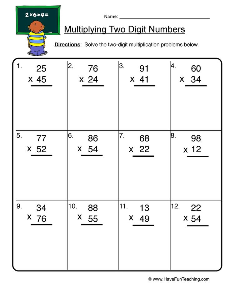 30 Multiplication By Two Digit Numbers