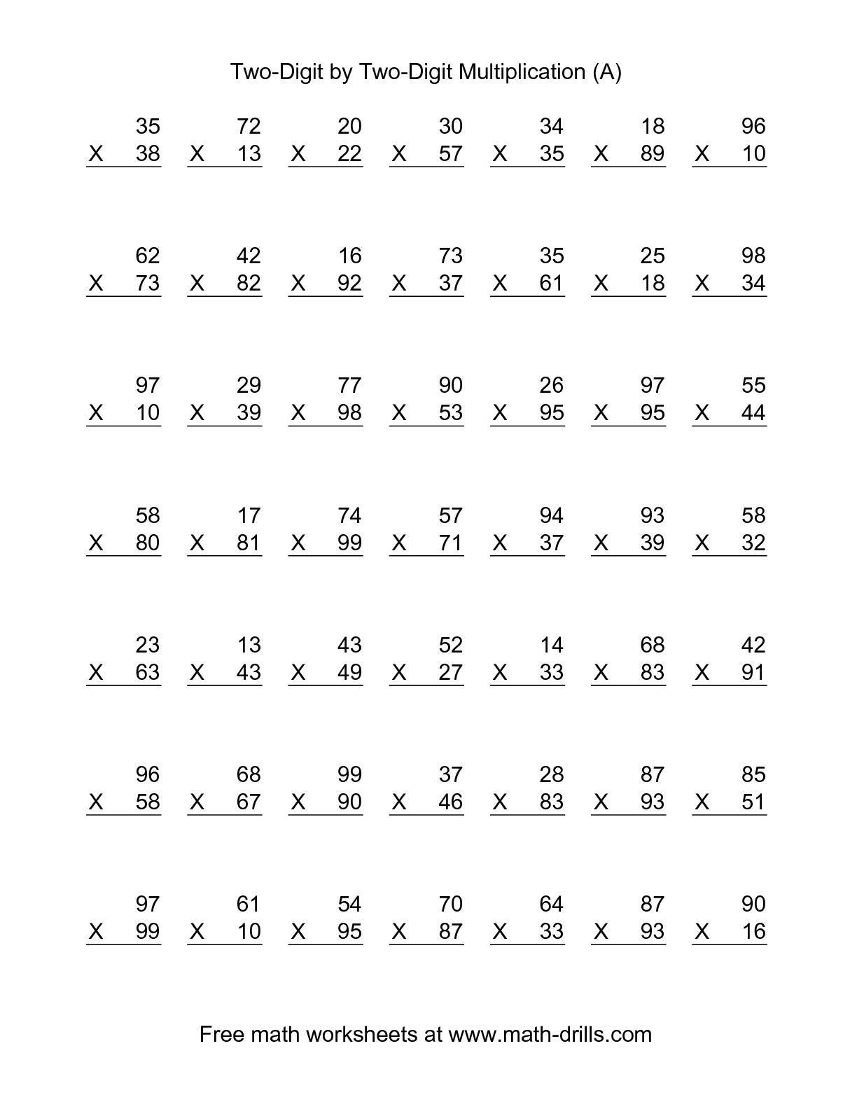 30 Multiplication By Two Digit Numbers