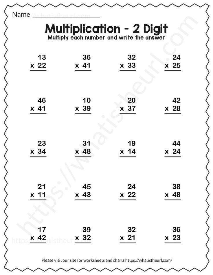 30 Multiplication By Two Digit Numbers