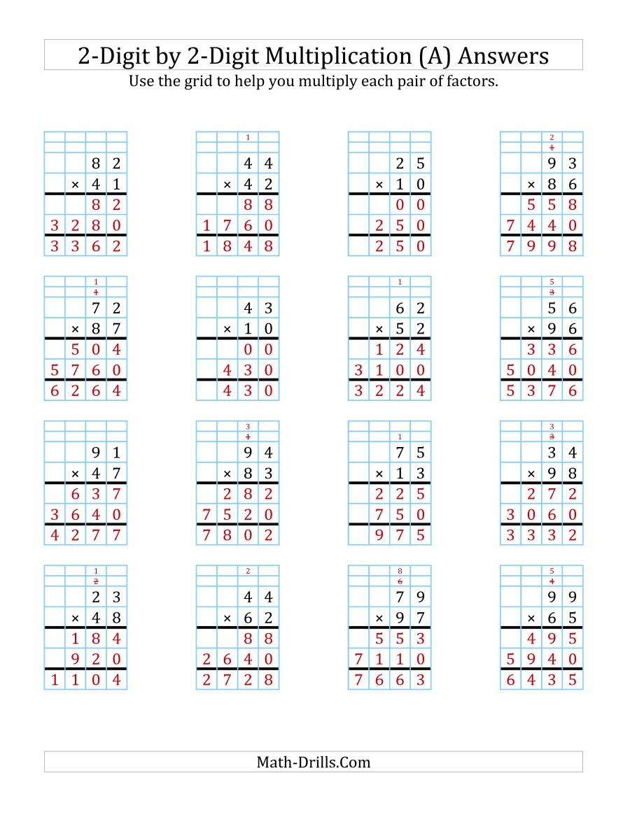 30 Simply Two Digit Number Multiplication