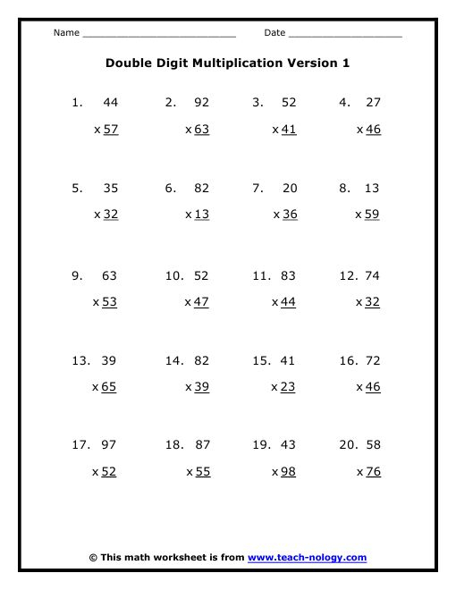 30 Two Digit Multiplication Without Carry