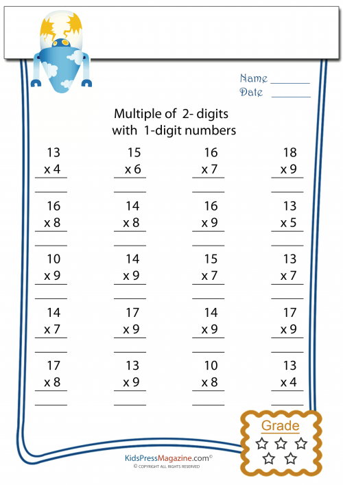 30 Two Digit Multiplication Without Carry