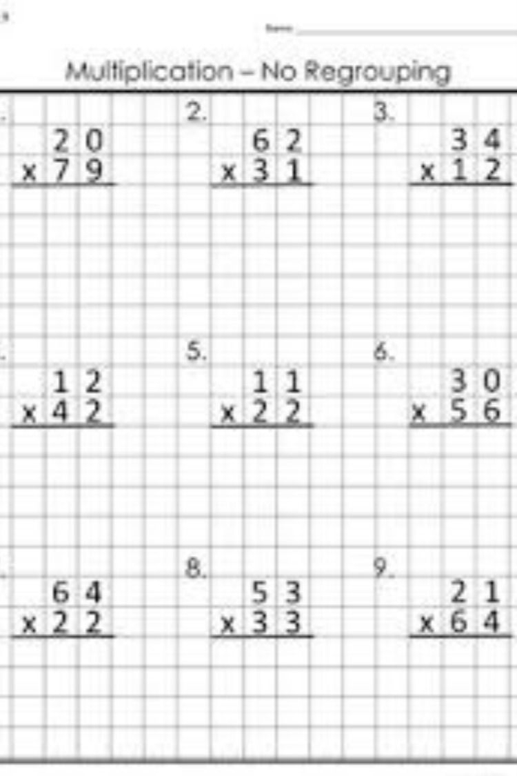 30 Two Digit Multiplication Without Regrouping